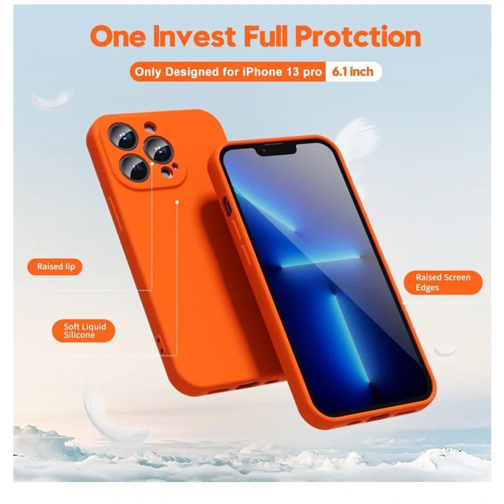 Orange Protective Phone Case for iPhone 13 Pro